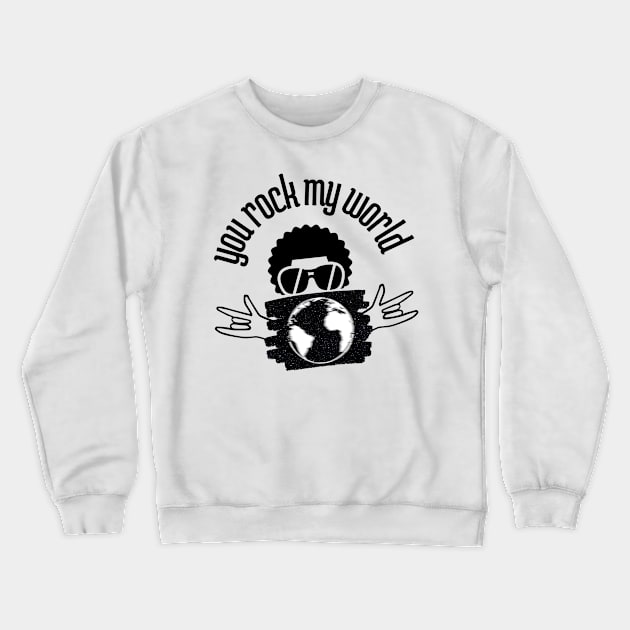 you rock my world white - mj Crewneck Sweatshirt by Yas R